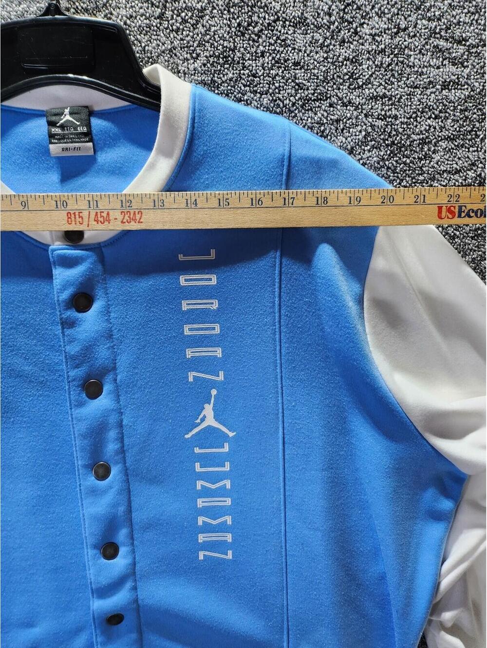 Jordan Jumpman Dri-FIT Varsity Jacket XXL Blue White Snap Closure Pockets - Picture 6 of 15